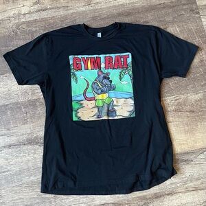 Men’s Black Gym Rat Graphic T-Shirt 2XL